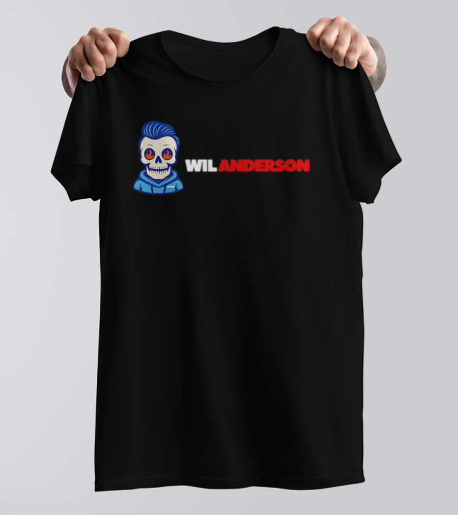 Wil Anderson Blue Haired Skeleton T-Shirt