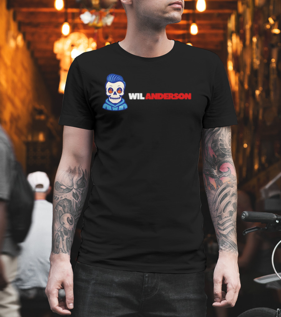 Wil Anderson Blue Haired Skeleton T-Shirt