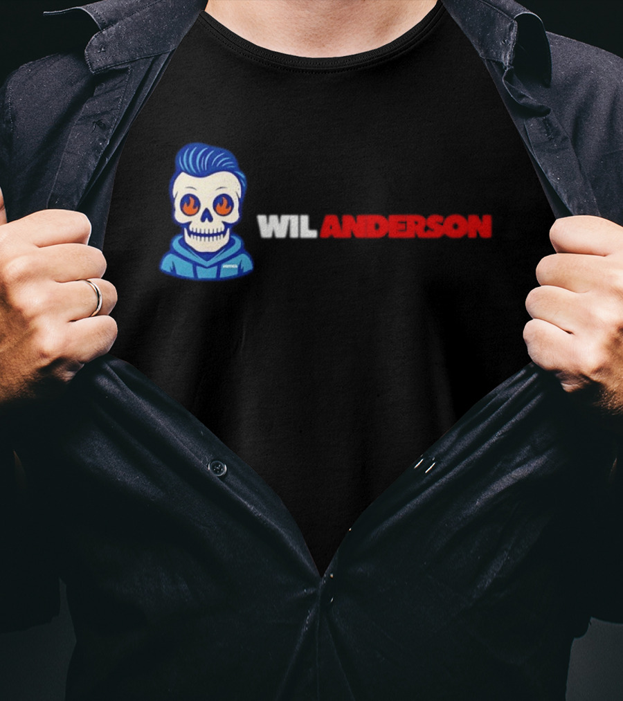 Wil Anderson Blue Haired Skeleton T-Shirt