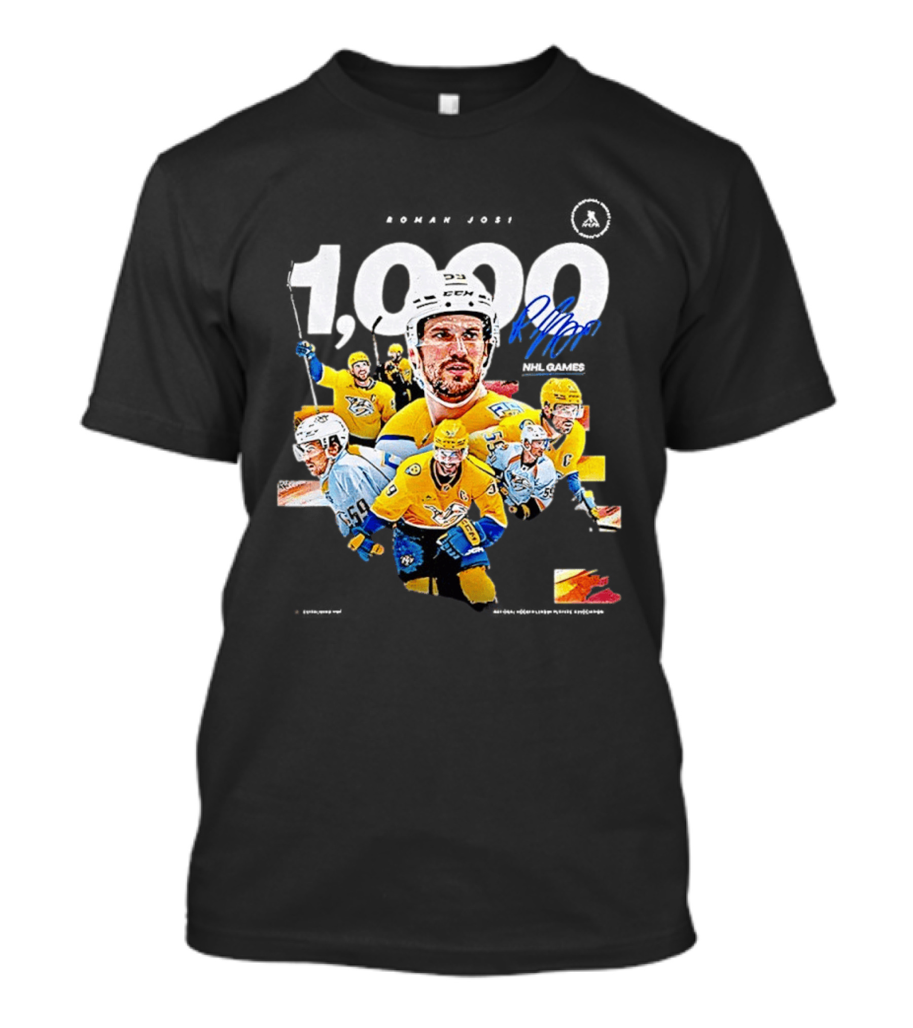 Nashville Predators Roman Josi 1000 NHL Games Celebration T-Shirt