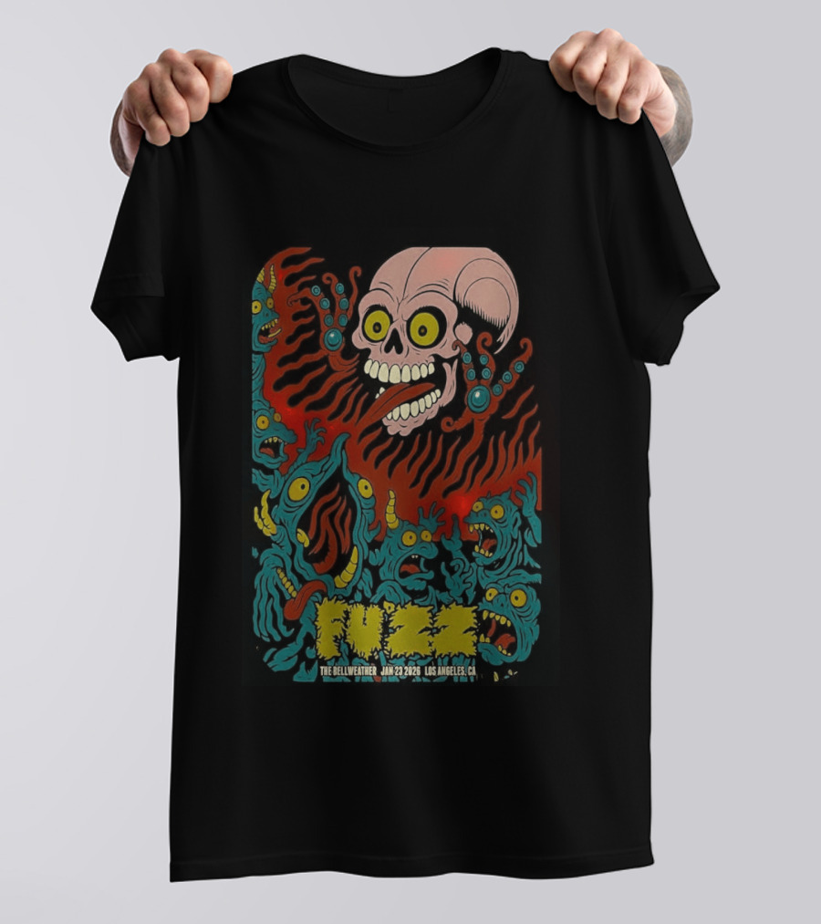 Fuzz Tour Skull Monster Art Los Angeles CA Jan 23 2026 T-Shirt
