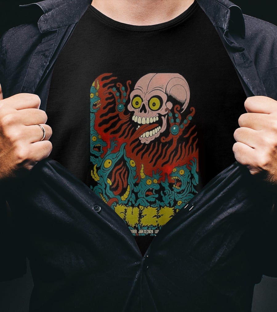 Fuzz Tour Skull Monster Art Los Angeles CA Jan 23 2026 T-Shirt