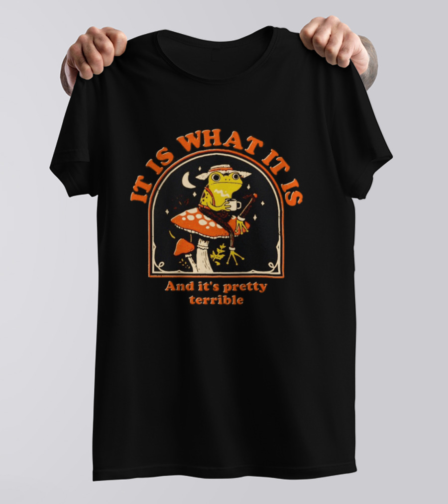 It Is What It Is And It's Pretty Terrible Frog On Mushroom Cottagecore T-Shirt