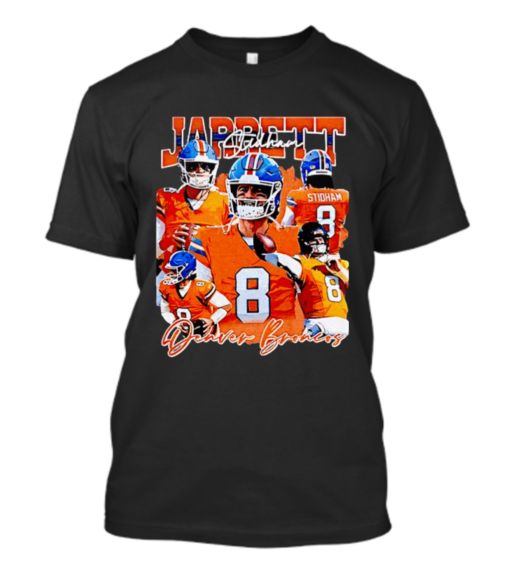 Jarrett Stidham Denver Broncos Football Number 8 Player Highlights T-Shirt