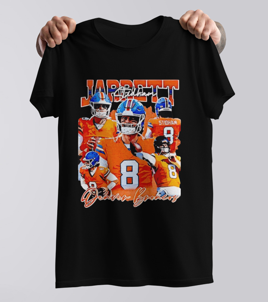 Jarrett Stidham Denver Broncos Football Number 8 Player Highlights T-Shirt