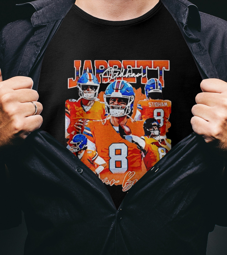 Jarrett Stidham Denver Broncos Football Number 8 Player Highlights T-Shirt