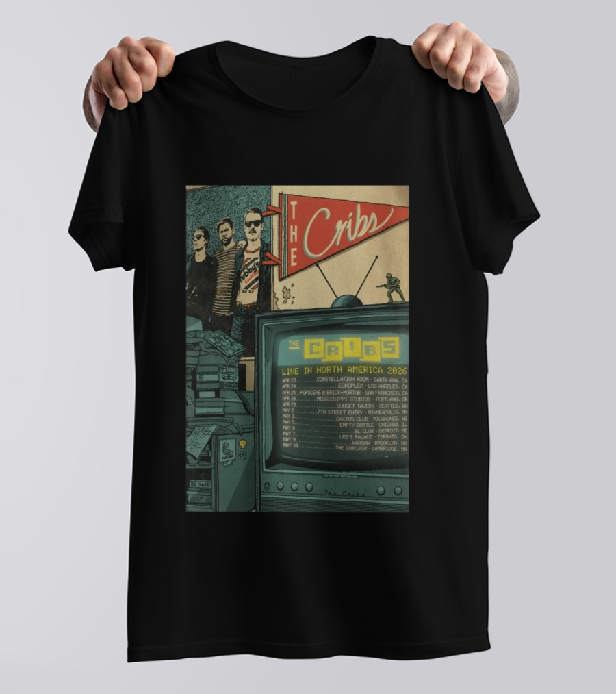 The Cribs Live In North America 2026 Tour Dates And Venue Locations T-Shirt
