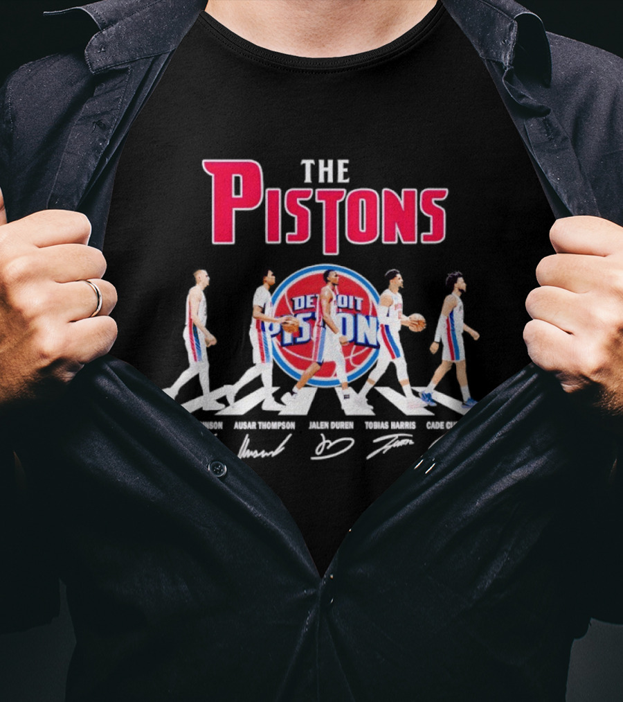 The Pistons Abbey Road Detroit Basketball Signatures T-Shirt
