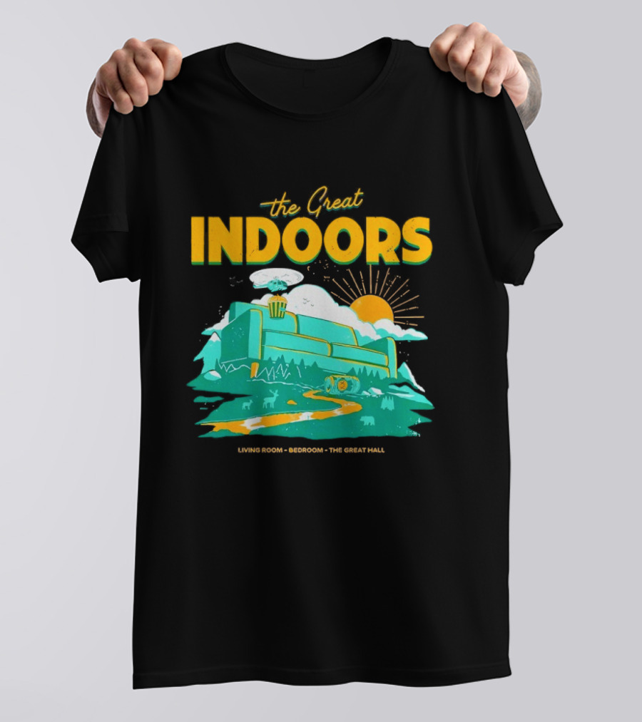 The Great Indoors Living Room Bedroom The Great Hall Couch Nature Sun T-Shirt