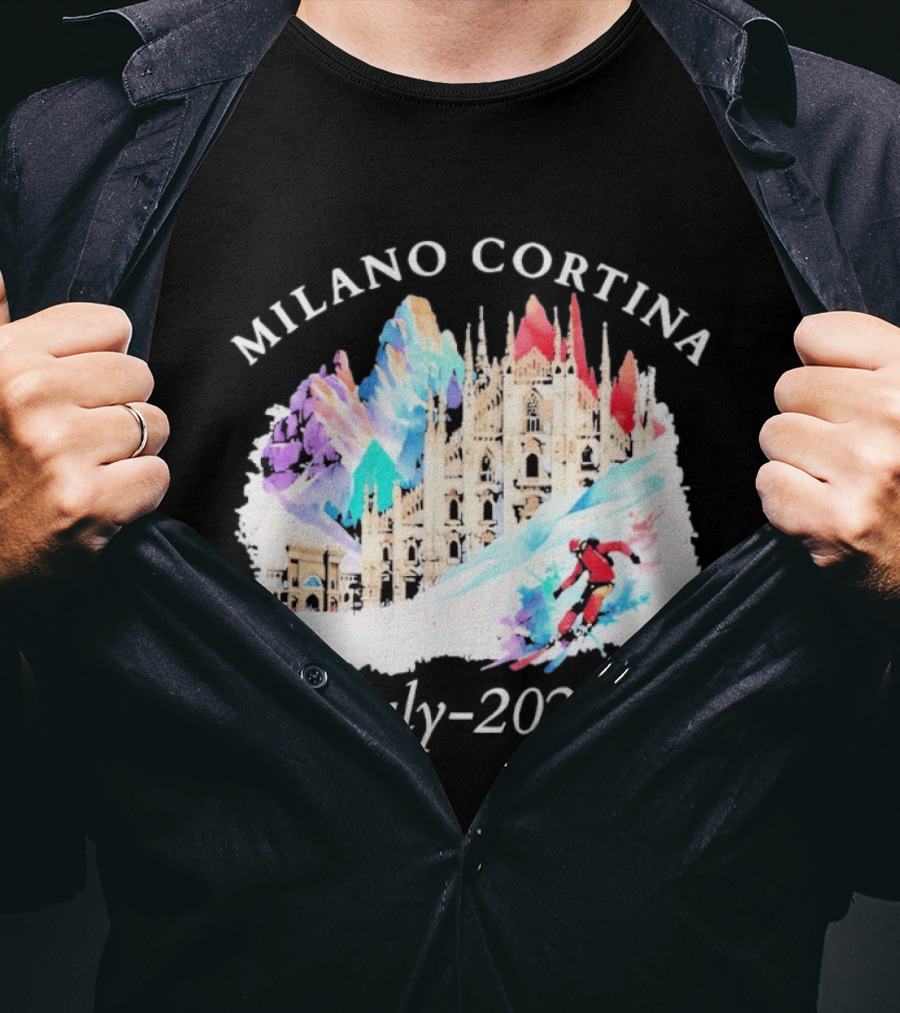 Milano Cortina Italy Winter 2026 Skiing Event T-Shirt
