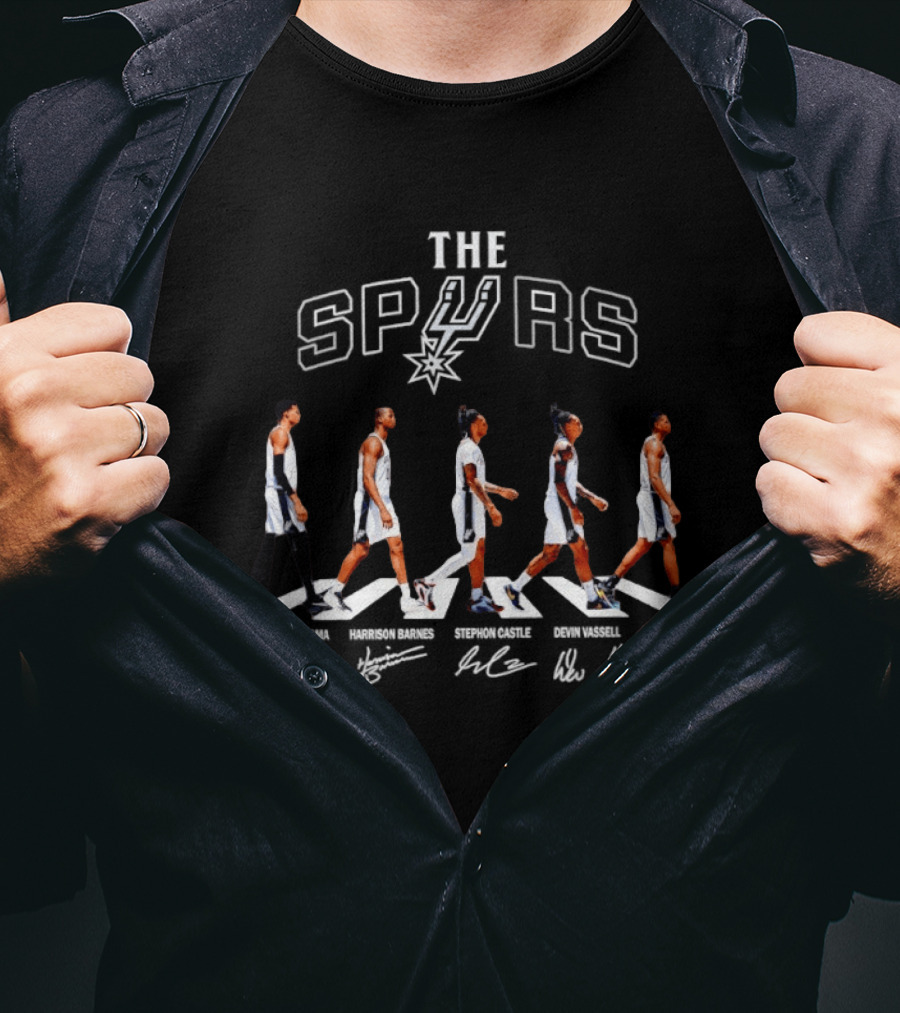 The Spurs Abbey Road Basketball Player Signatures T-Shirt