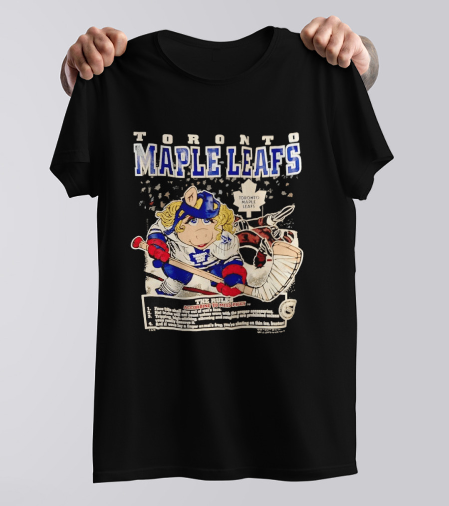 Toronto Maple Leafs Miss Piggy Hockey Collaboration With Iconic Rules And Goalie T-Shirt