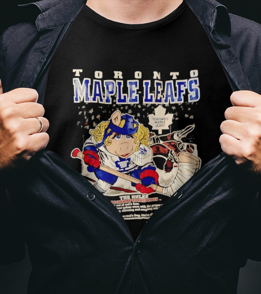 Toronto Maple Leafs Miss Piggy Hockey Collaboration With Iconic Rules And Goalie T-Shirt