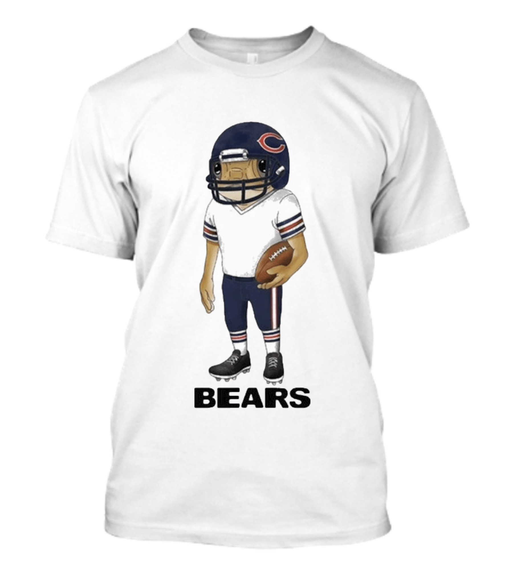 Bad Bunny Chicago Bears Concho Helmet Character With Football T-Shirt