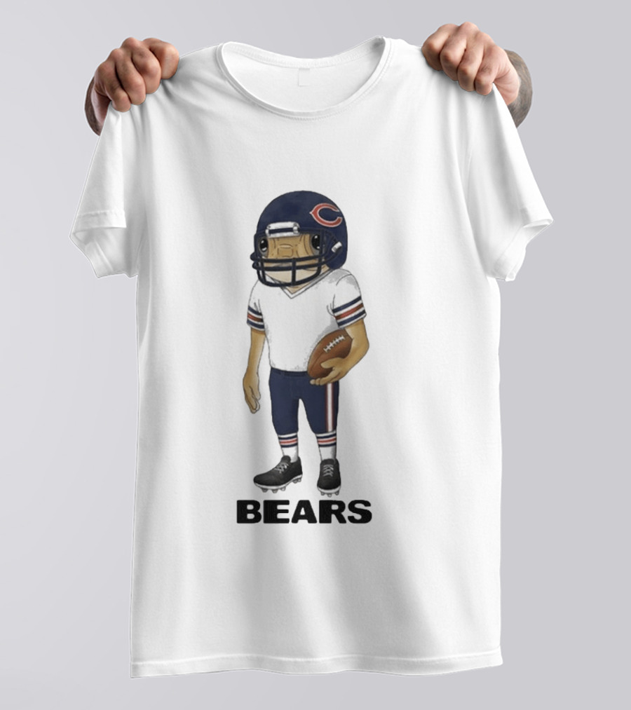 Bad Bunny Chicago Bears Concho Helmet Character With Football T-Shirt