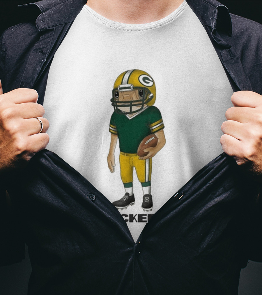 Bad Bunny Green Bay Packers Cartoon Helmet T-Shirt