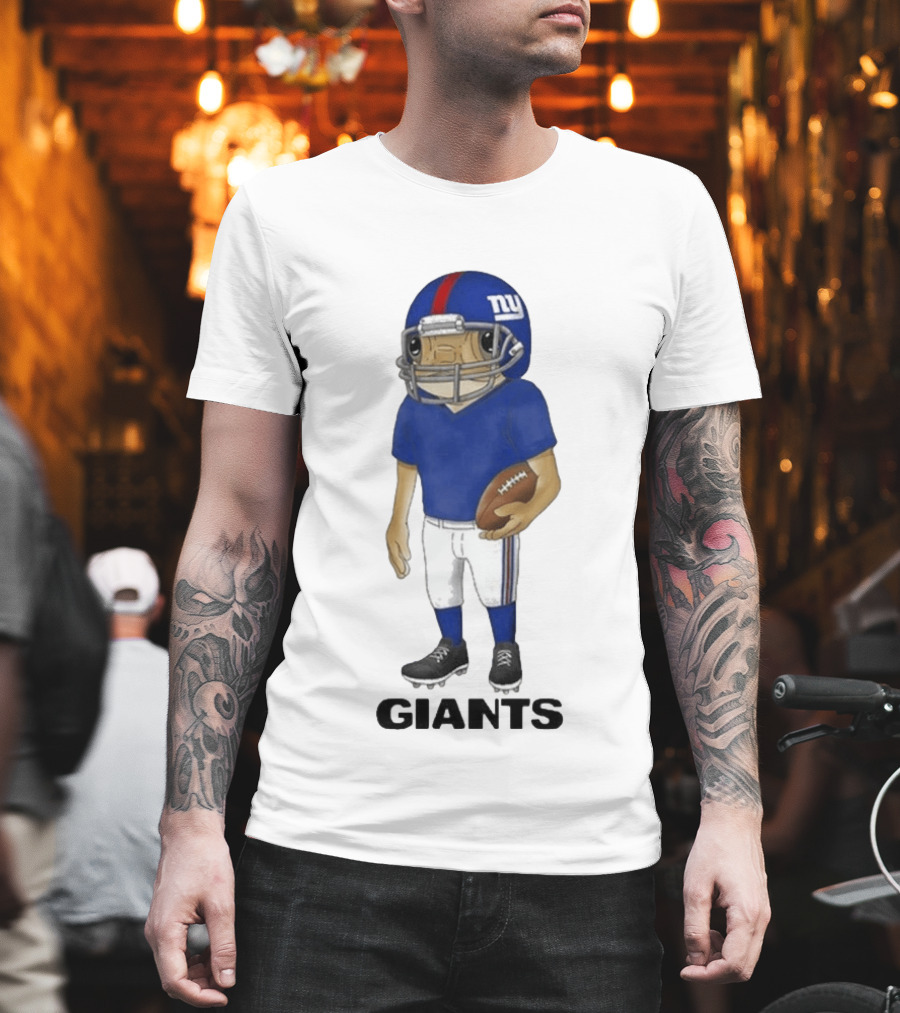 Bad Bunny New York Giants Football Character Concho Helmet Giants T-Shirt
