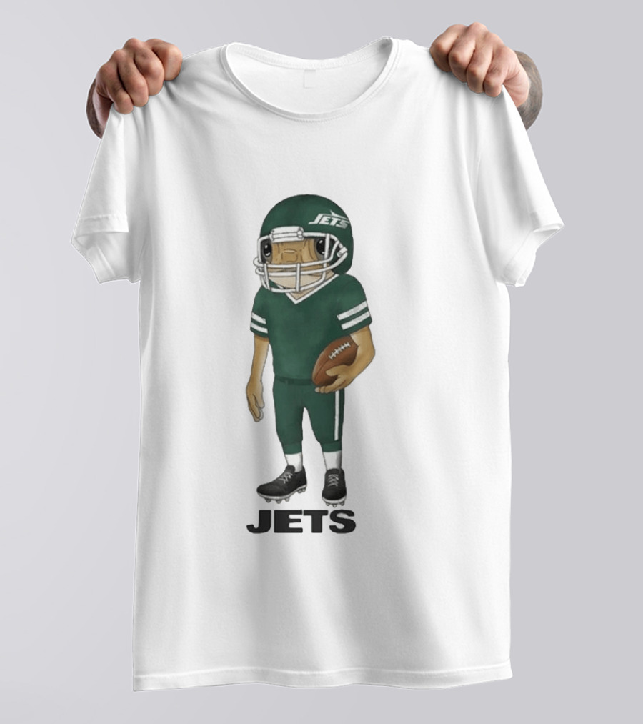 Bad Bunny New York Jets Cartoon Football Player T-Shirt