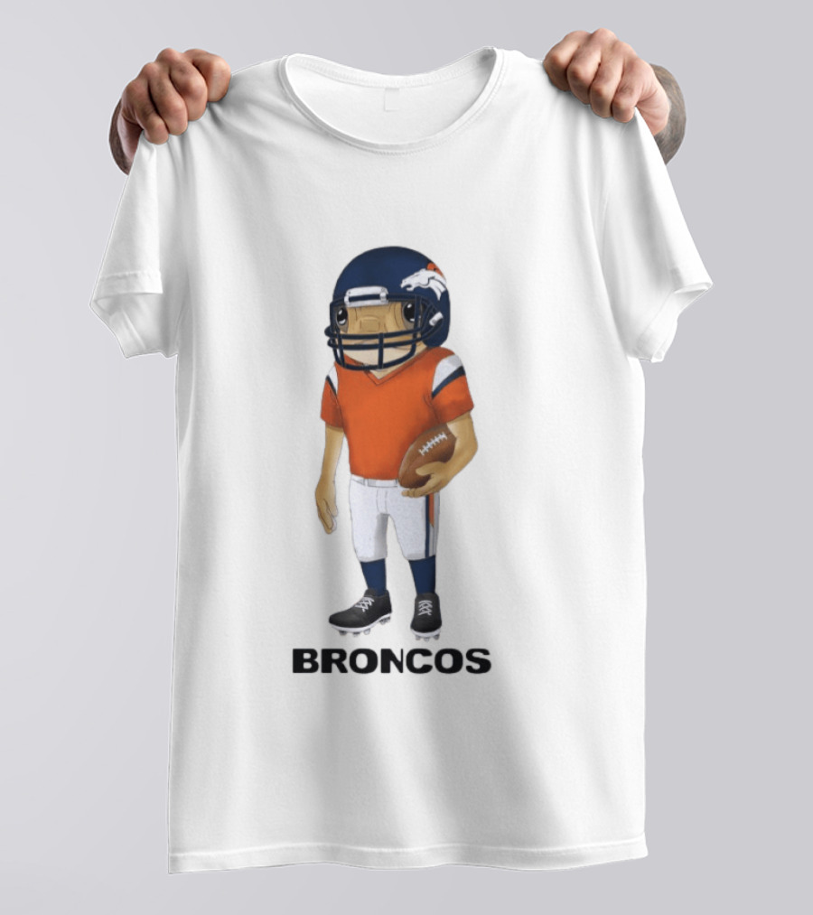 Bad Bunny X Denver Broncos Concho Collaboration Football Player T-Shirt