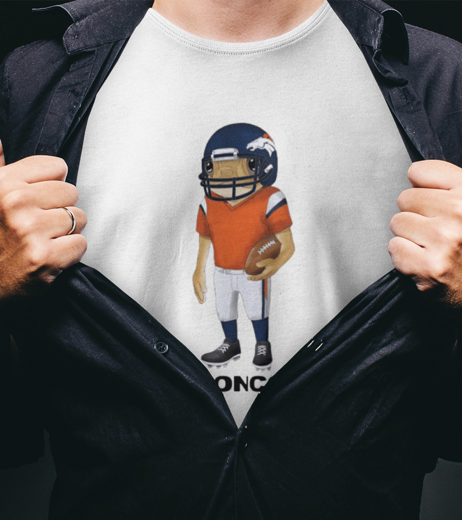 Bad Bunny X Denver Broncos Concho Collaboration Football Player T-Shirt
