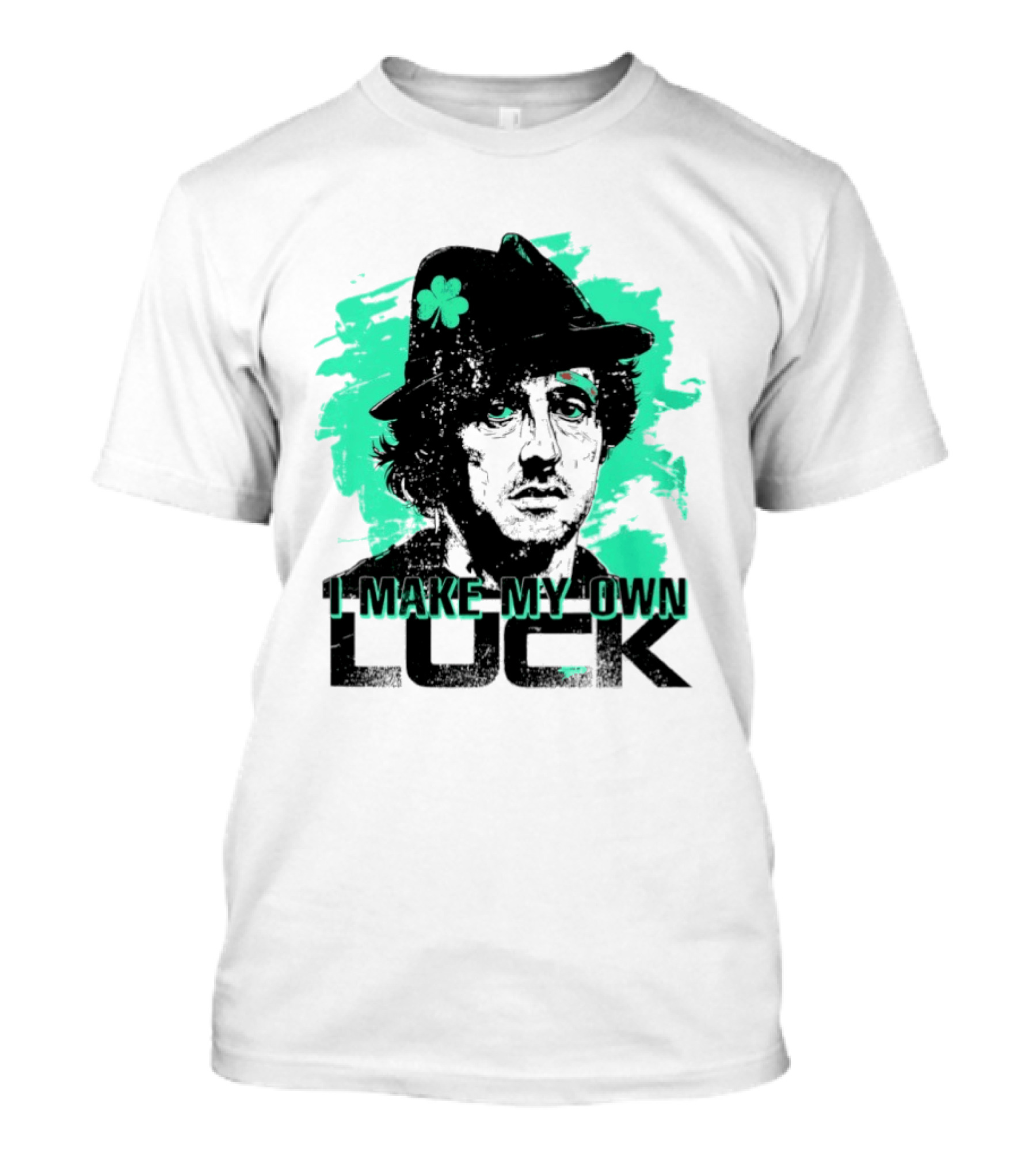 I Make My Own Luck Shamrock Hat Rocky T-Shirt