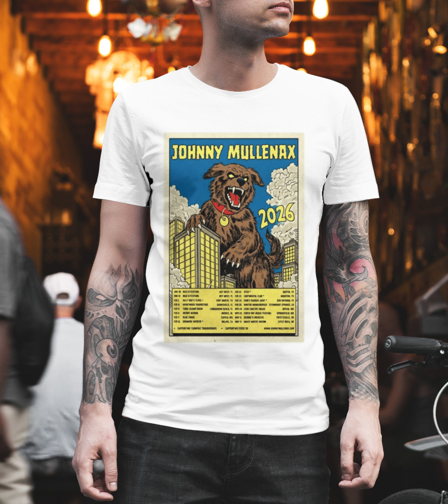 Johnny Mullenax 2026 Tour Monster Austin Key West Houston Jacksonville San Diego Savannah Springfield Sutton T-Shirt