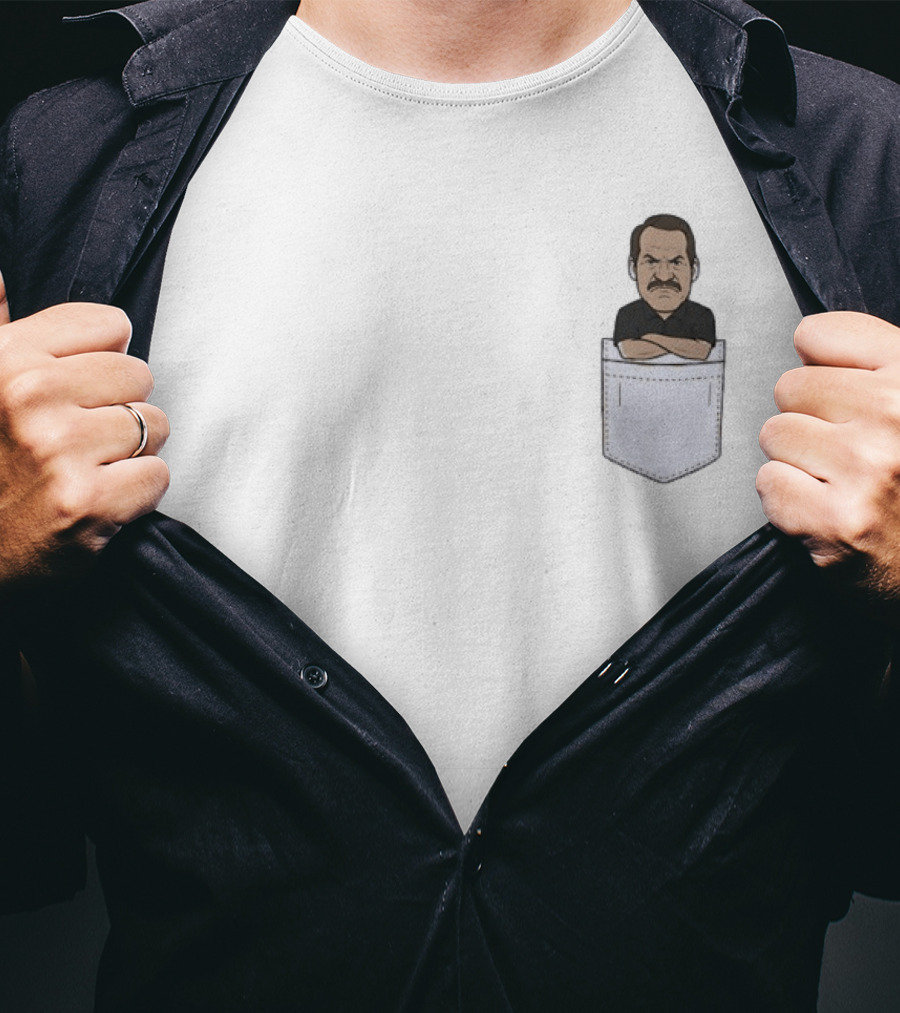 Little Bill Cowher Pittsburgh Steelers Coach Pocket Cartoon T-Shirt