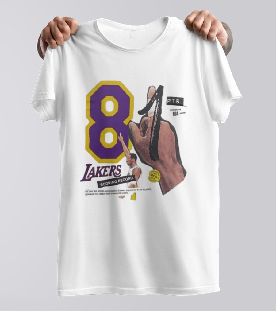 Los Angeles Lakers 81 Points Scoring Record Kobe Bryant 20th Anniversary T-Shirt