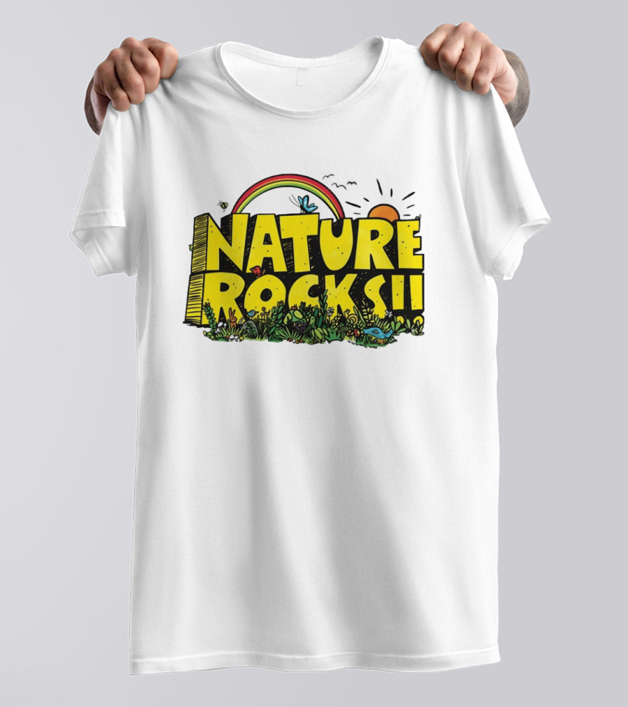 Nature Rocks Rainbow Sun Animals Plants T-Shirt
