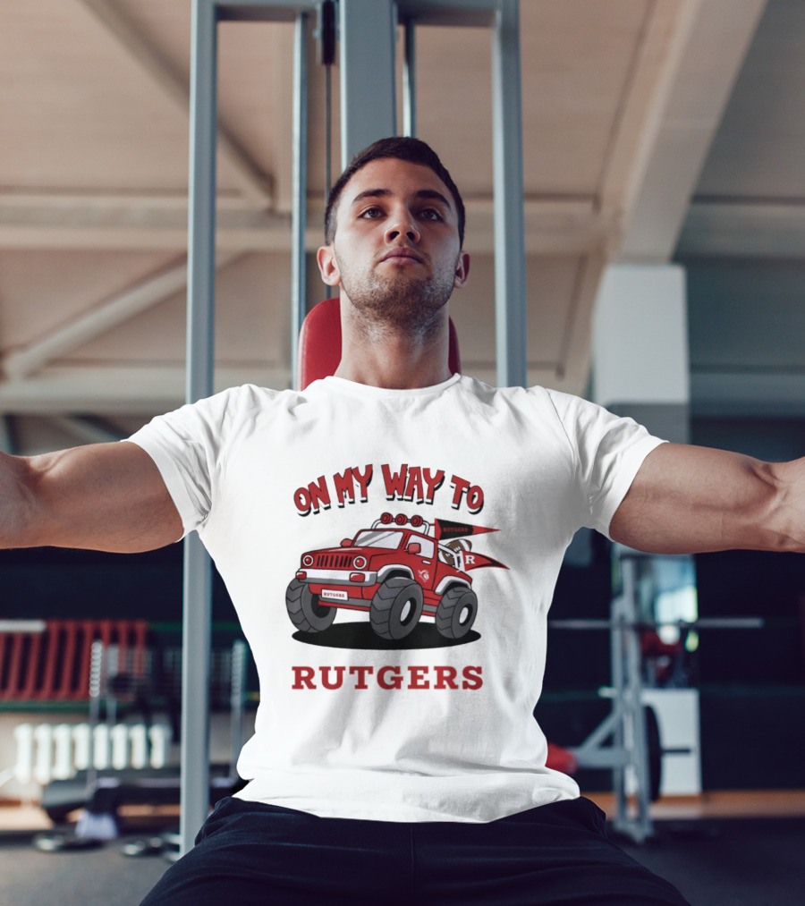 Rutgers Scarlet Knights On My Way To Rutgers Jeep Flags T-Shirt