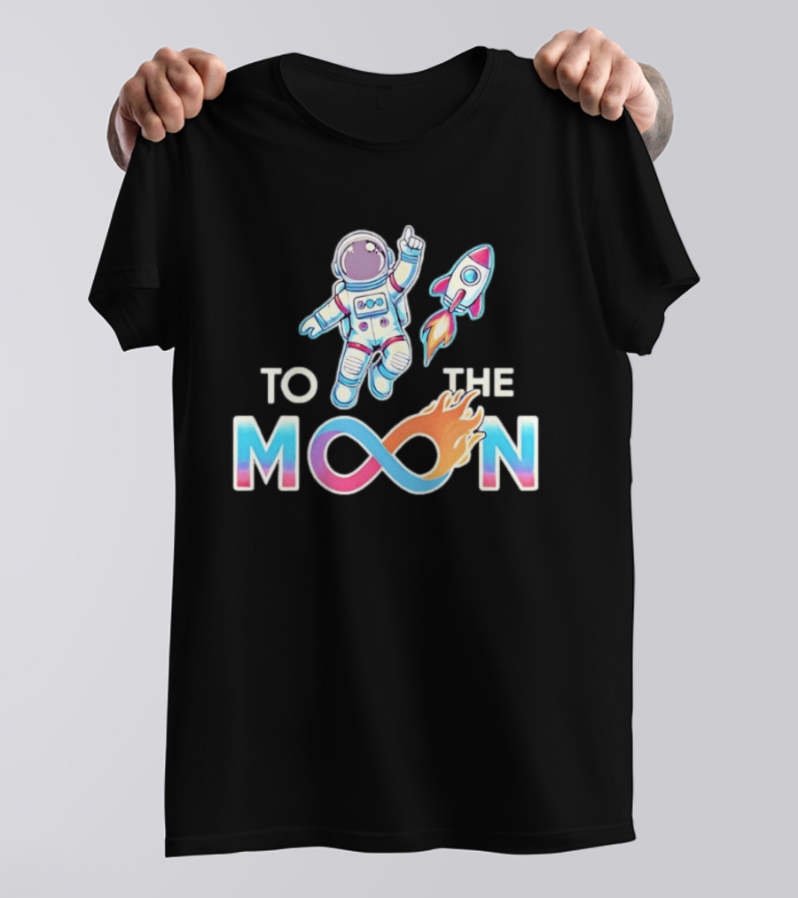 Astronaut Infinity Journey To The Moon With Rocket Flame T-Shirt