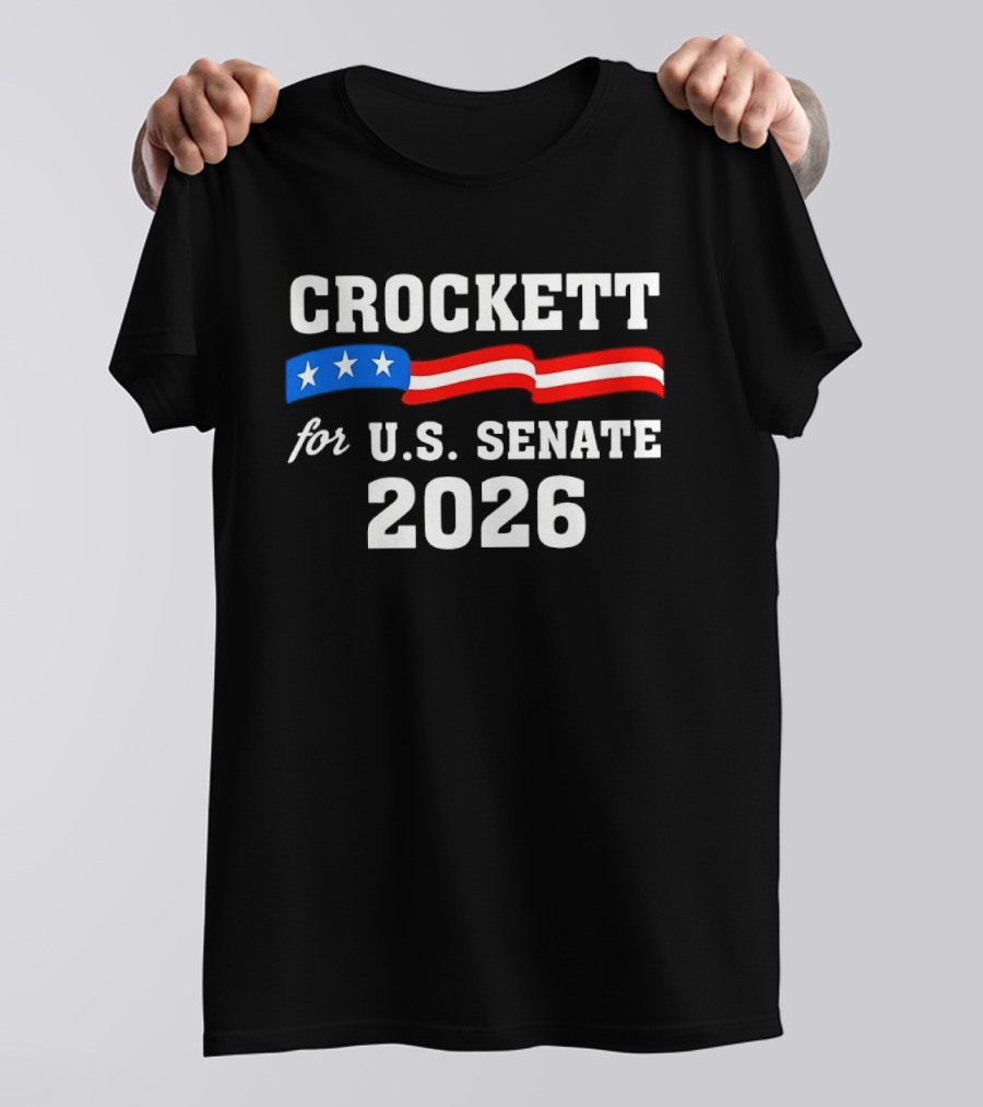 Crockett For U.S. Senate 2026 Stars And Stripes Campaign T-Shirt