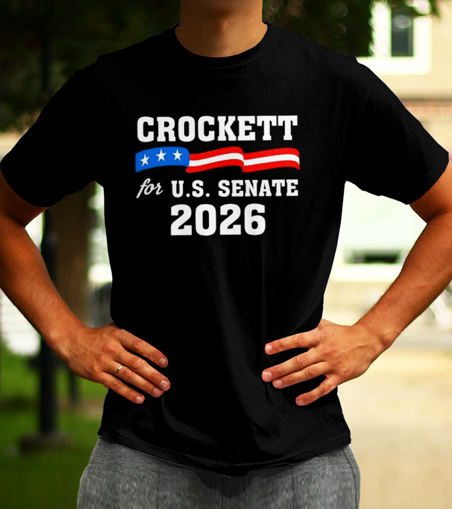 Crockett For U.S. Senate 2026 Stars And Stripes Campaign T-Shirt