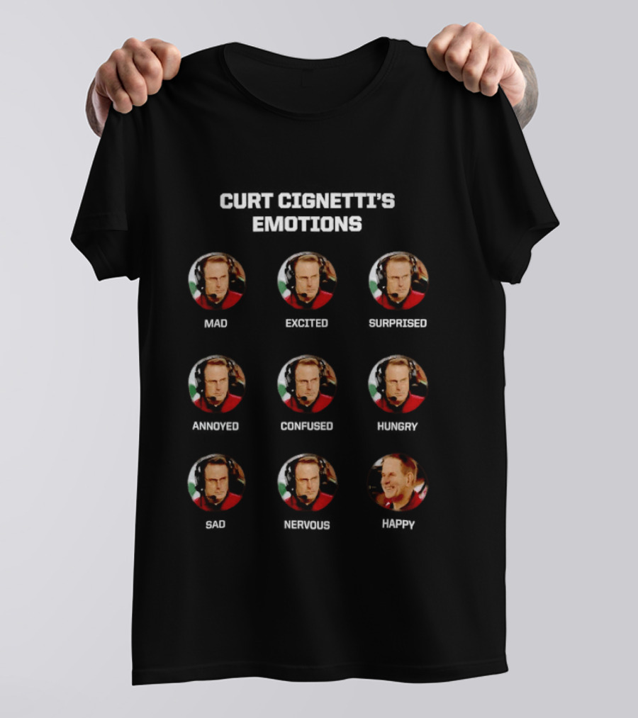 Curt Cignetti Many Faces Mad Surprised Annoyed Emotions T-Shirt