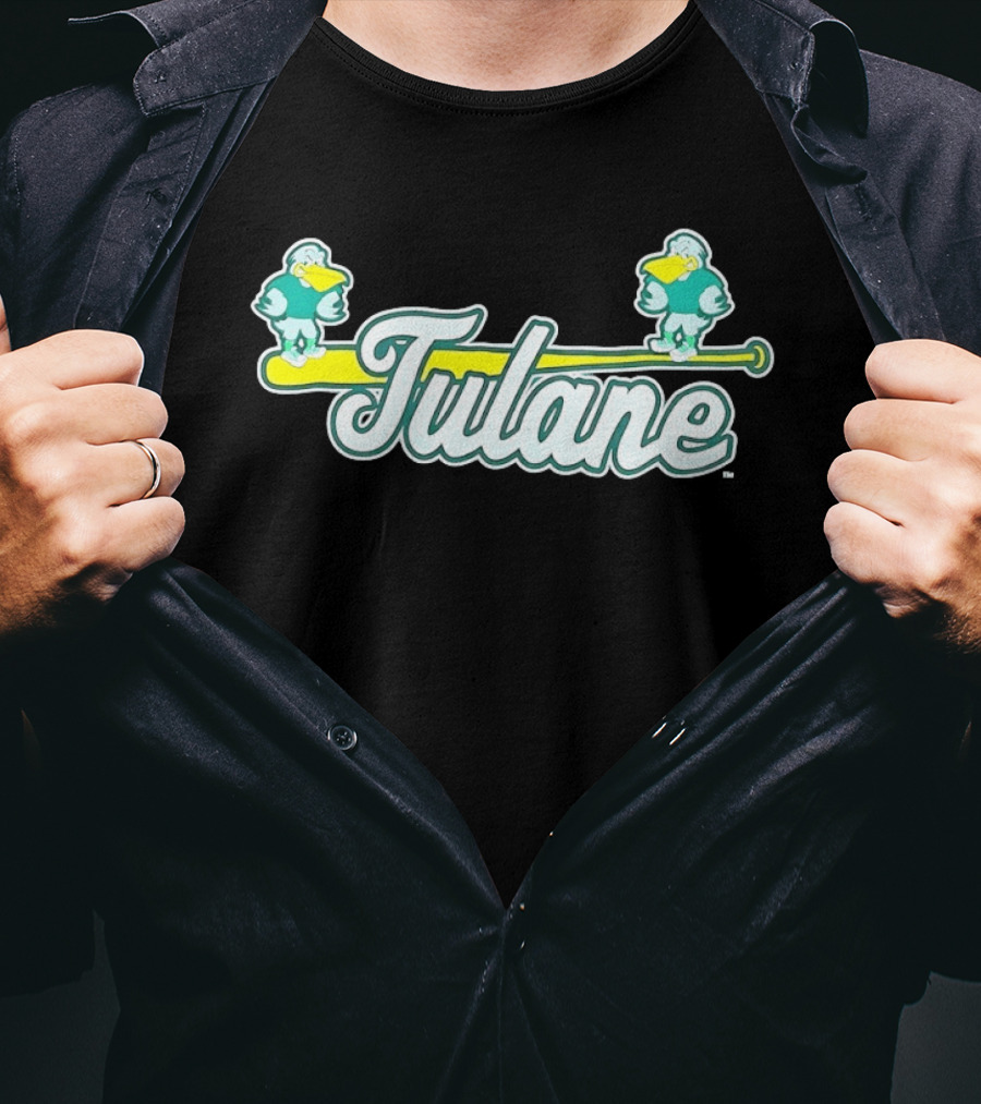 Tulane Green Wave Baseball Team Bat Spirit T-Shirt