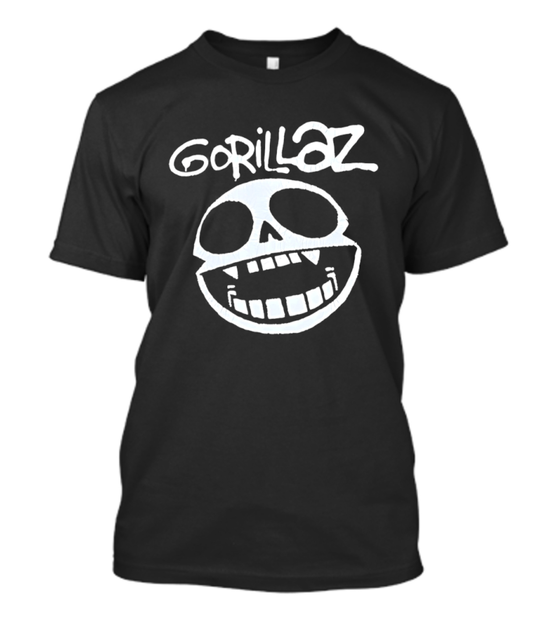Gorillaz Band Skull Art White Grinning Face T-Shirt