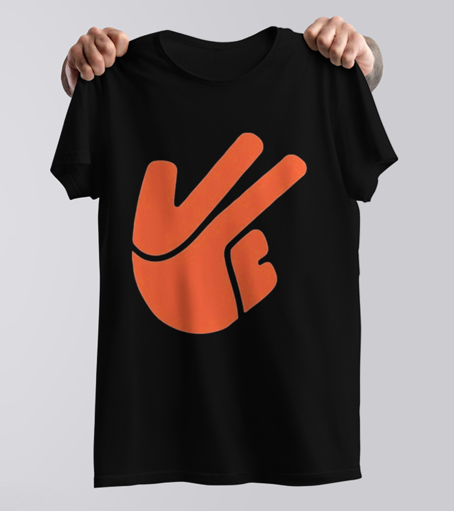 Jb11 Peace Sign Orange Hand Gesture T-Shirt
