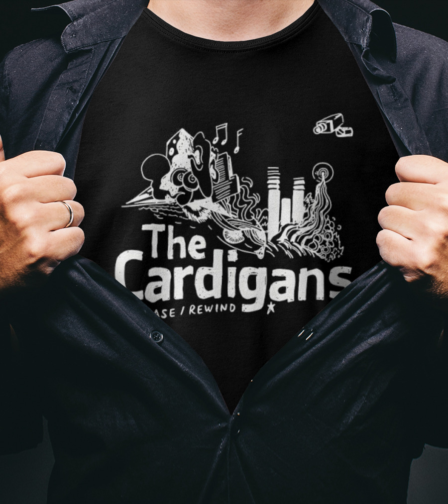 The Cardigans Erase Rewind Music Notes Cassette Tape T-Shirt