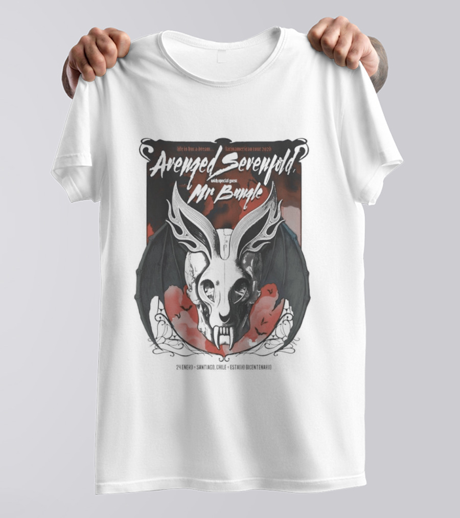 Avenged Sevenfold Mr Bungle North American Tour 2026 Bat Skull T-Shirt