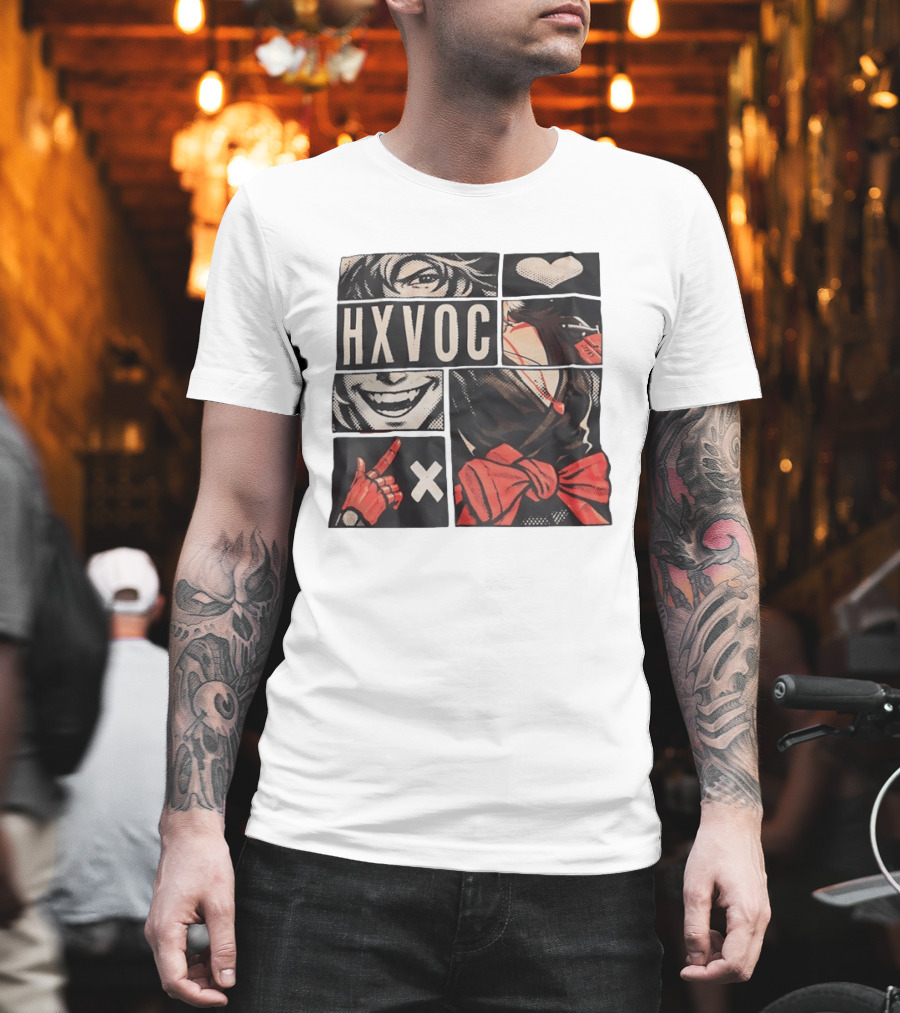 HXVOC Anime Manga Style Bold Red And Black T-Shirt