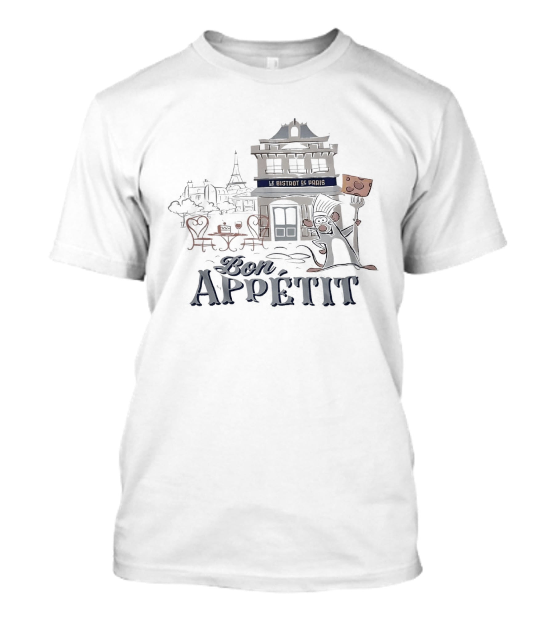 Remy Bon Appetit Ratatouille Adventure Parisian Bistro Scene T-Shirt