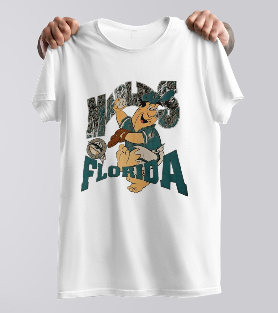 Florida Marlins The Flintstones Crossover Baseball T-Shirt