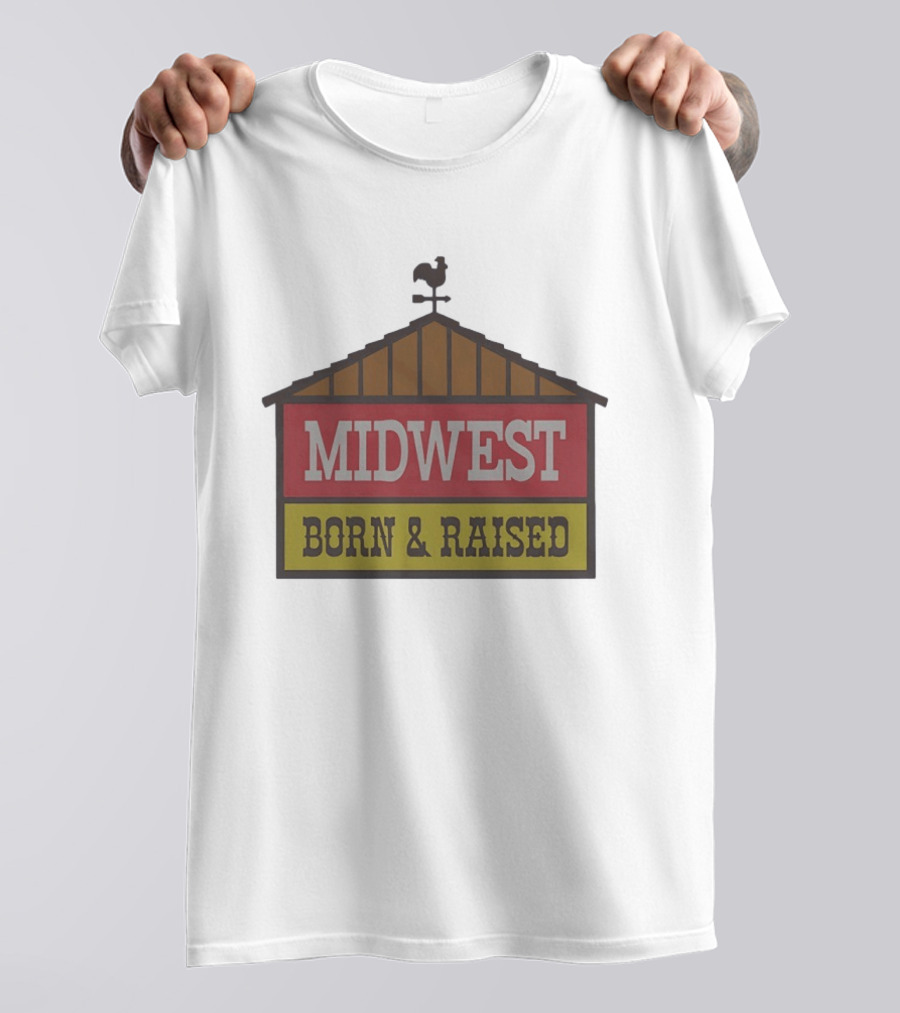 Midwest Born And Raised Weather Vane Symbol United State Of Indiana T-Shirt