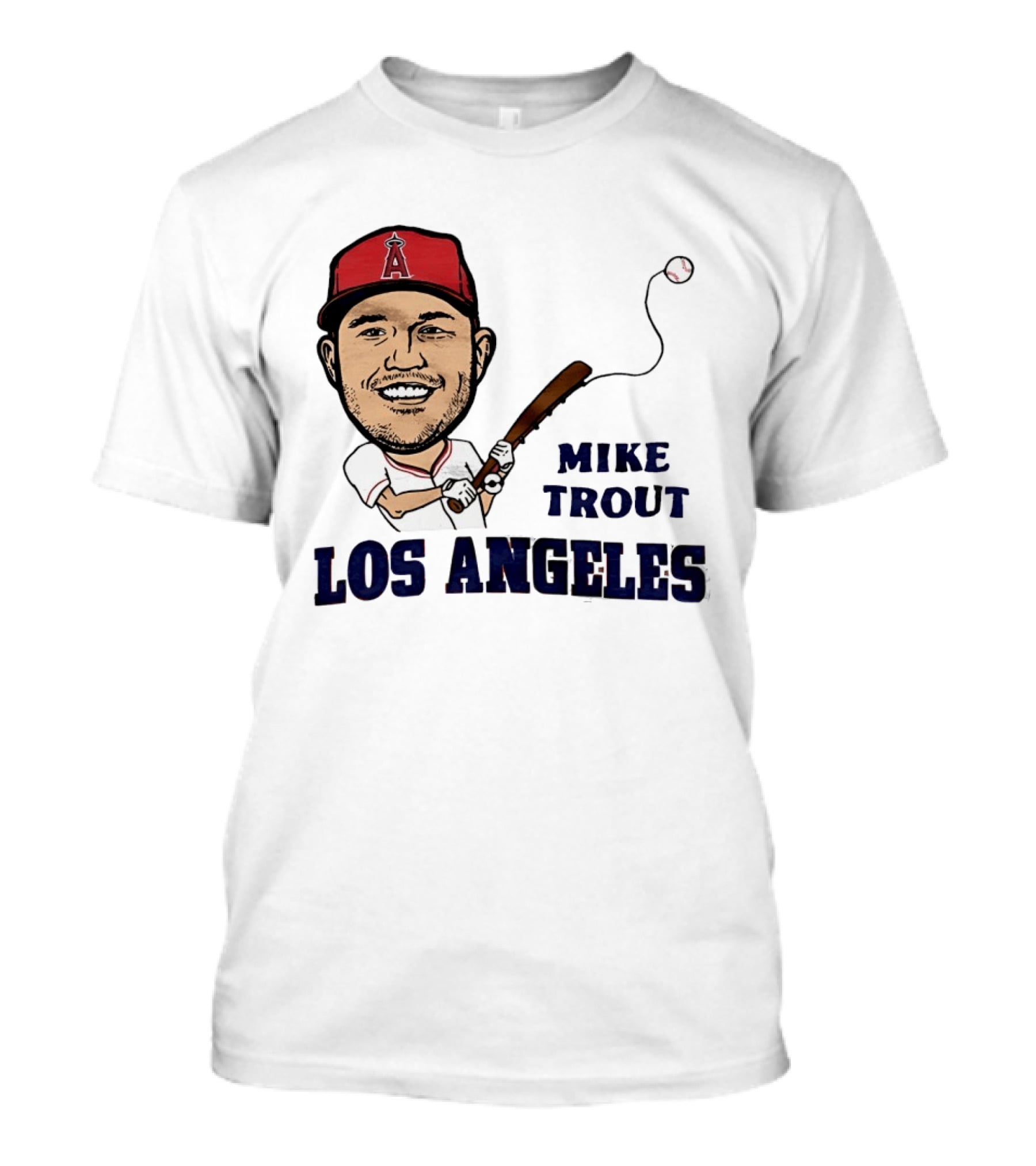 Mike Trout Los Angeles Angels Baseball Caricature T-Shirt