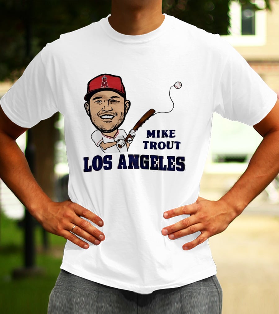 Mike Trout Los Angeles Angels Baseball Caricature T-Shirt
