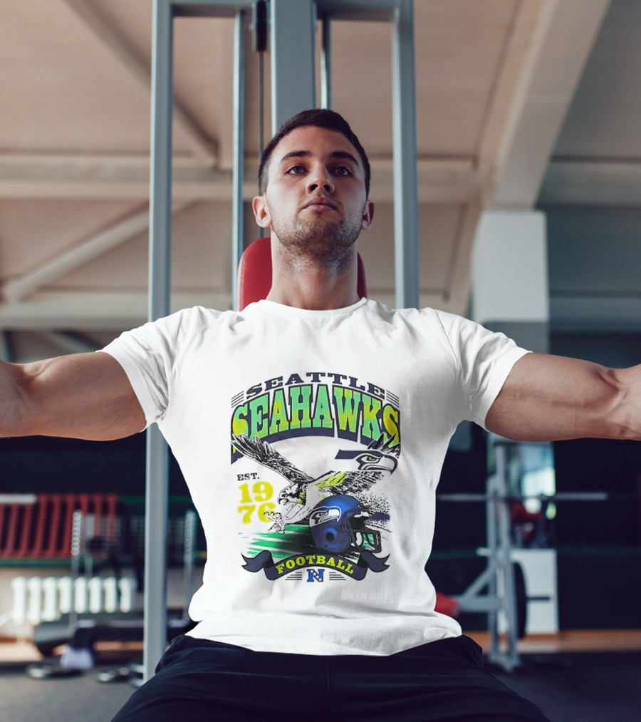 Seattle Seahawks Est. 1976 Football Puget Sound Champs Retro Helmet And Hawk T-Shirt