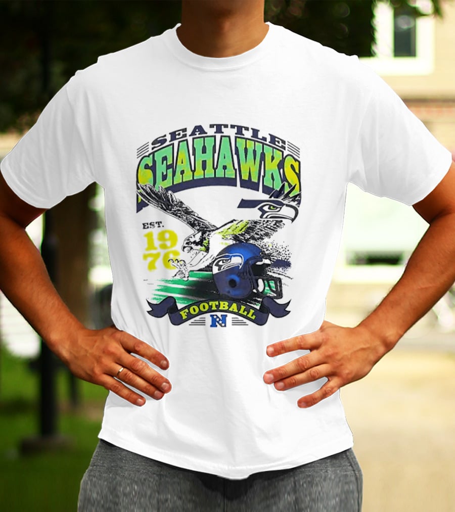 Seattle Seahawks Est. 1976 Football Puget Sound Champs Retro Helmet And Hawk T-Shirt