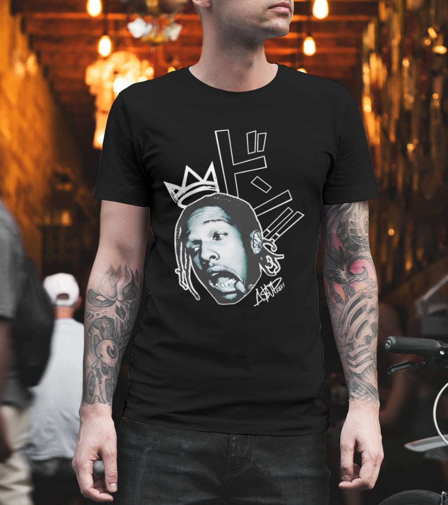 ASAP Rocky VI Big Head Crown Graphic Japan Text Signature T-Shirt