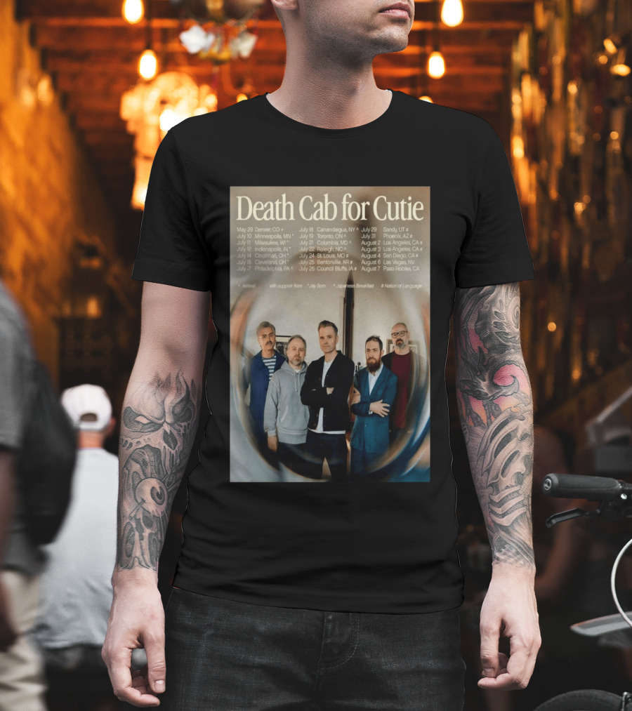 Death Cab For Cutie 2026 North America Tour Dates With Japanese Breakfast Jay Som Nation Of Language T-Shirt