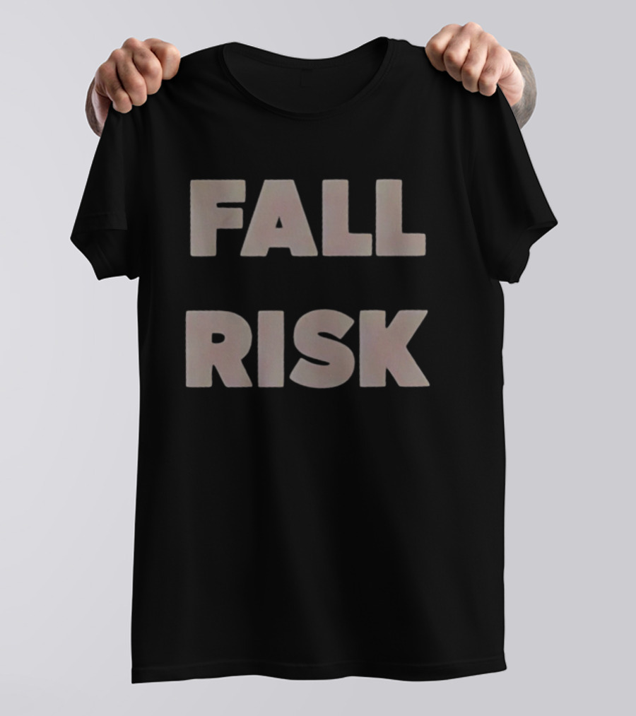 FALL RISK Retro Bold Lettering T-Shirt